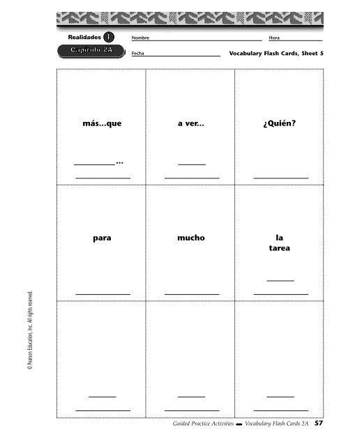 Write the Spanish vocabulary word below each picture. If ... - CIBACS