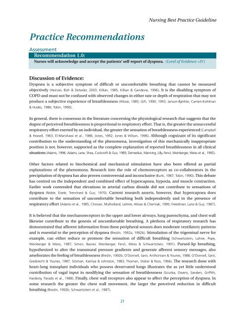 Nursing Care of Dyspnea: The 6th Vital Sign in Individuals with ...