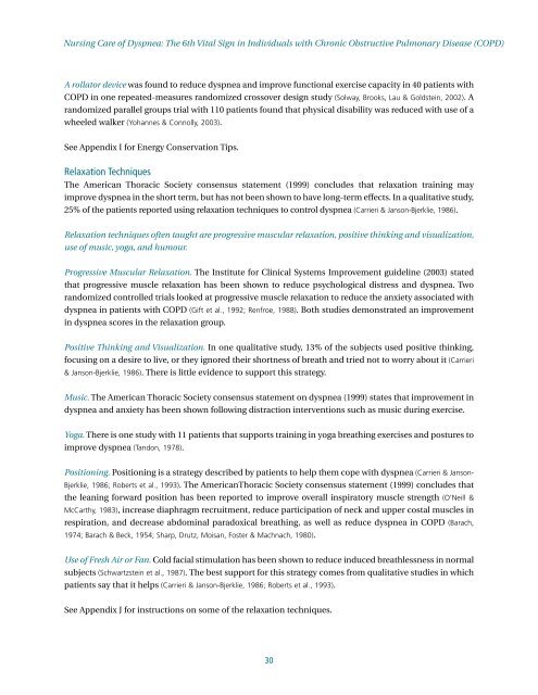 Nursing Care of Dyspnea: The 6th Vital Sign in Individuals with ...