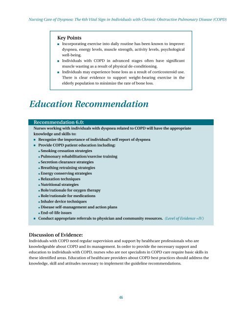 Nursing Care of Dyspnea: The 6th Vital Sign in Individuals with ...