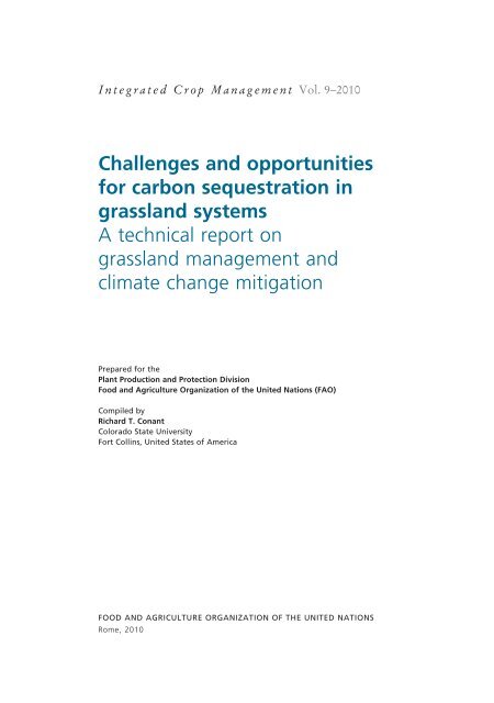 Challenges and opportunities for carbon sequestration in ... - FAO