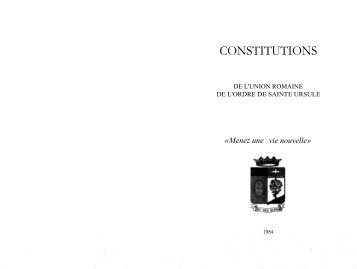 CONSTITUTIONS - Ursulines of the Roman Union