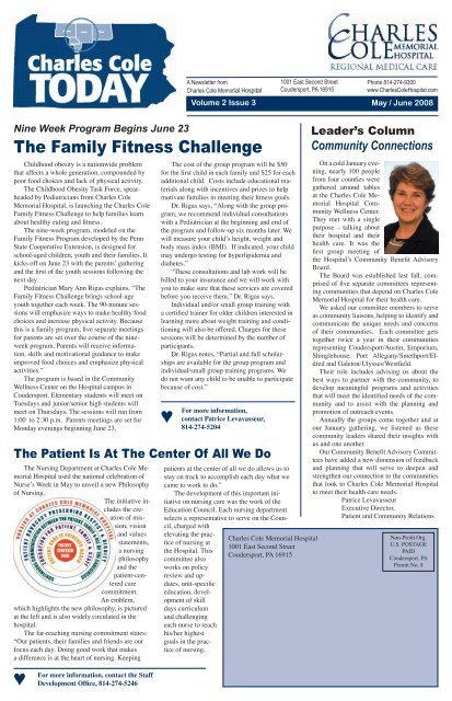 The Family Fitness Challenge - Charles Cole Memorial Hospital