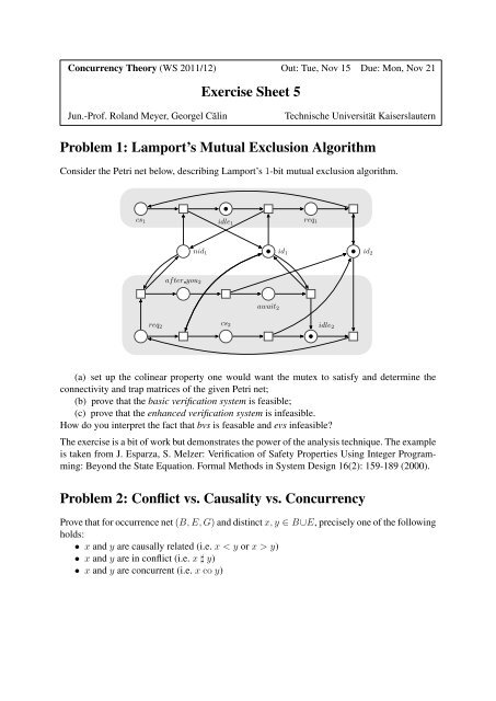 Exercise Sheet 5 Problem 1: Lamport's Mutual Exclusion Algorithm ...