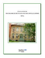 Ãvaluation du Programme de revitalisation des vieux quartiers (PRVQ)