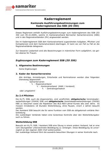 Kaderreglement 2013 - beim Kantonalverband Bernischer ...