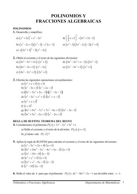 04-Polinomios y Fracciones Algebraicas