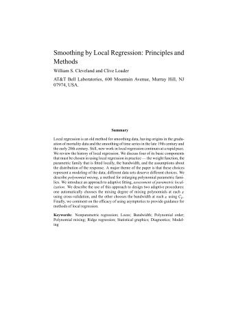 Smoothing by Local Regression: Principles and Methods - Netlib