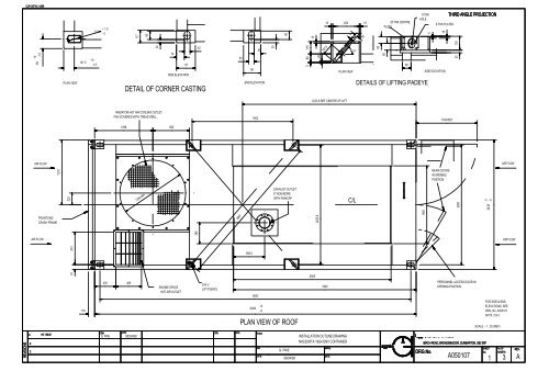detail of corner casting plan view of roof - Used Generator Power