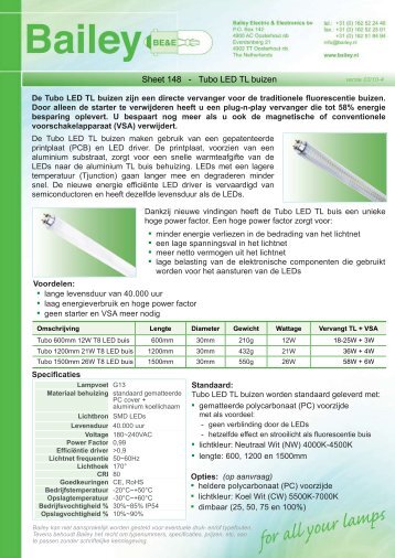 Sheet 148 - Tubo LED TL buizen V4 - Bailey