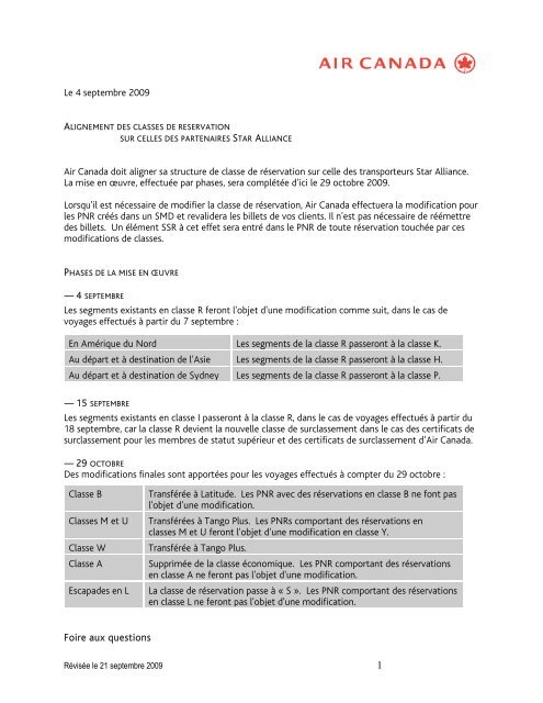 1 Foire Aux Questions Air Canada