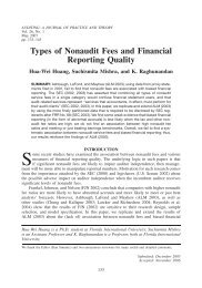Types of Nonaudit Fees and Financial Reporting Quality - Florida ...
