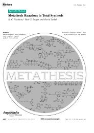 Metathesis Reactions in Total Synthesis - The Grela's Group