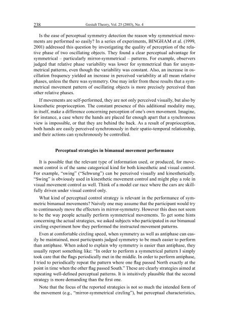 Gestalt Factors in Human Movement Coordination - Society for ...