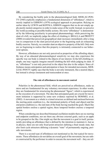 Gestalt Factors in Human Movement Coordination - Society for ...