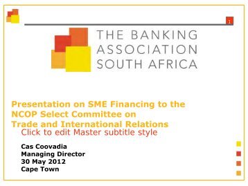 Banking Association of South Africa - Department of Trade and ...