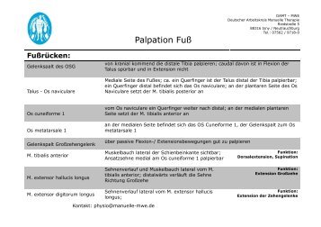 Palpation Fuß - MWE Physio