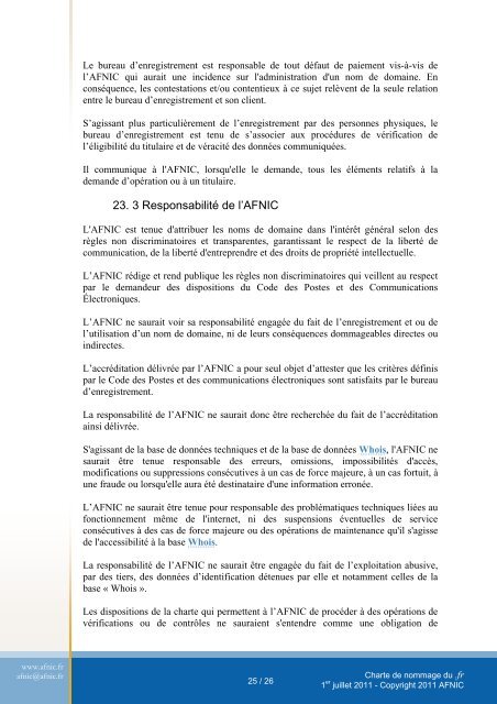 Charte de nommage du .fr - Afnic