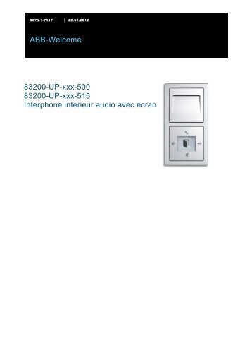 ABB-Welcome 83200-UP-xxx-500 83200-UP-xxx-515 Interphone ...