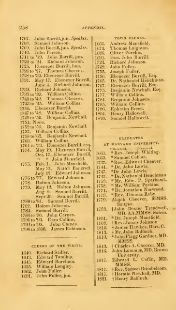 The history of Lynn - Lynn Massachusetts Genealogy Project