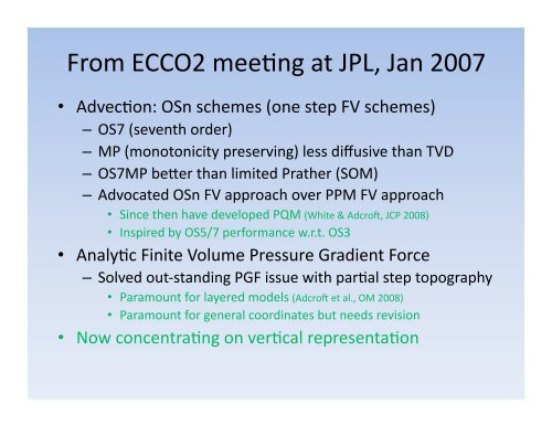 Remapping algorithms. - ECCO2