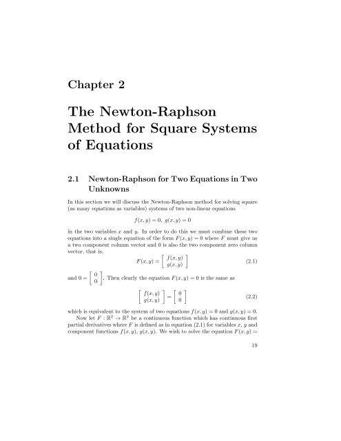 Principles of Linear Algebra With Maple The NewtonâRaphson ...