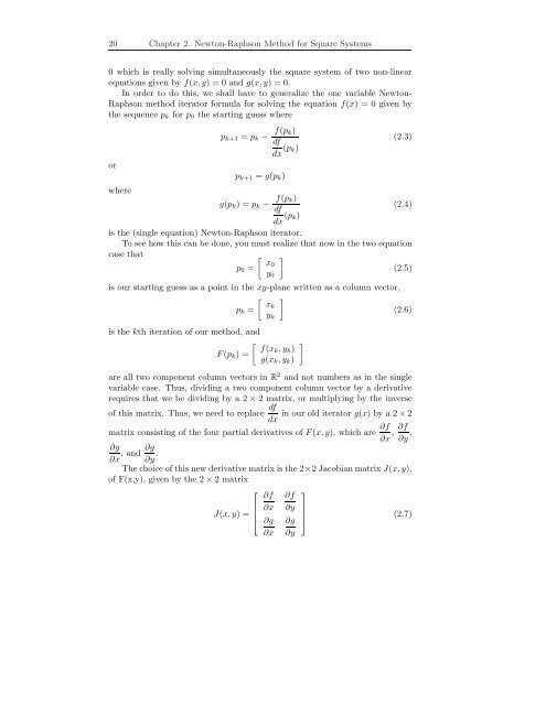 Principles of Linear Algebra With Maple The NewtonâRaphson ...