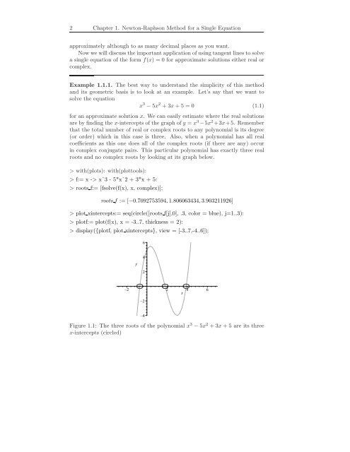 Principles of Linear Algebra With Maple The NewtonâRaphson ...