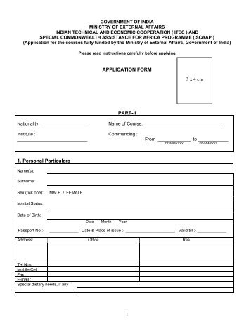 1 APPLICATION FORM PART - Ministry of External Affairs