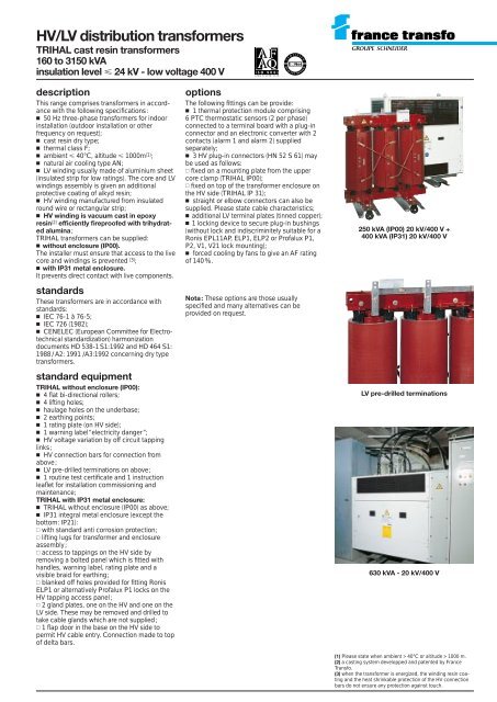 Trihal cast resin dry type transformers (ENG) - Trinet