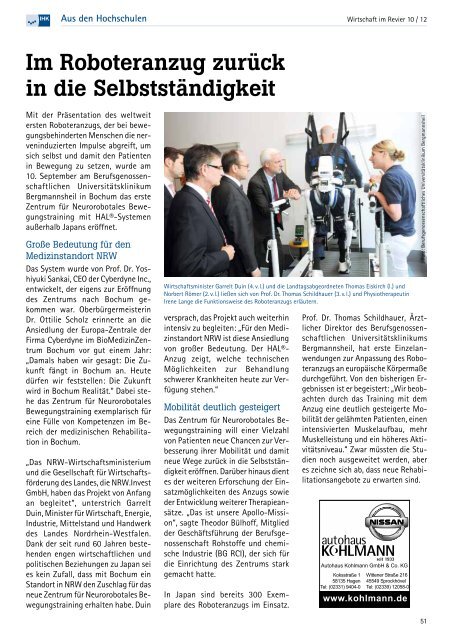 Wirtschaft im Revier - Industrie- und Handelskammer Bochum