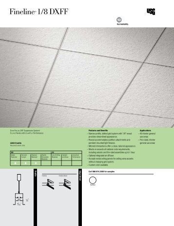 Donn Fineline 1/8 DXFF Ceiling Suspension System, Data Sheet ...