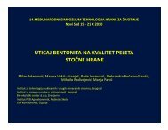 UTICAJ BENTONITA NA KVALITET PELETA STOÄNE HRANE - FINS