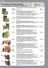 Pneumatisch snoeigereedschap o.a. compressors, scharen, haspels ...