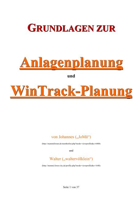 Grundlagen zur Anlagenplanung mit Wintrack - Weichen-Walter