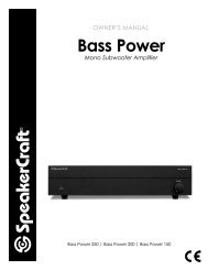 Bass Power Manual - SpeakerCraft
