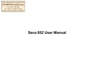 Seca 852 User Manual - Scale Manuals
