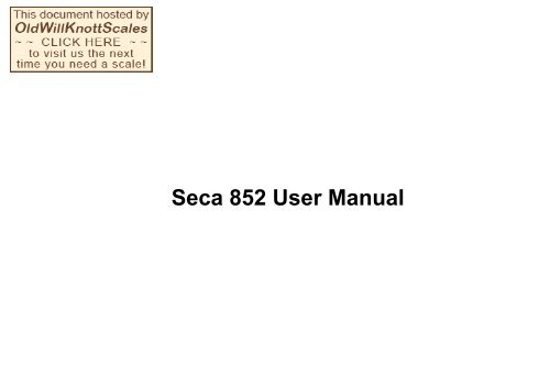 Seca 852 User Manual - Scale Manuals