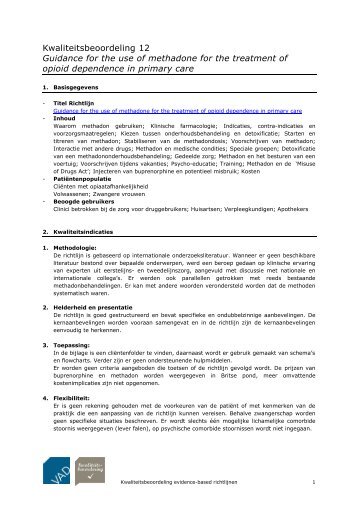 Kwaliteitsbeoordeling 12 Guidance for the use of ... - Vad.be