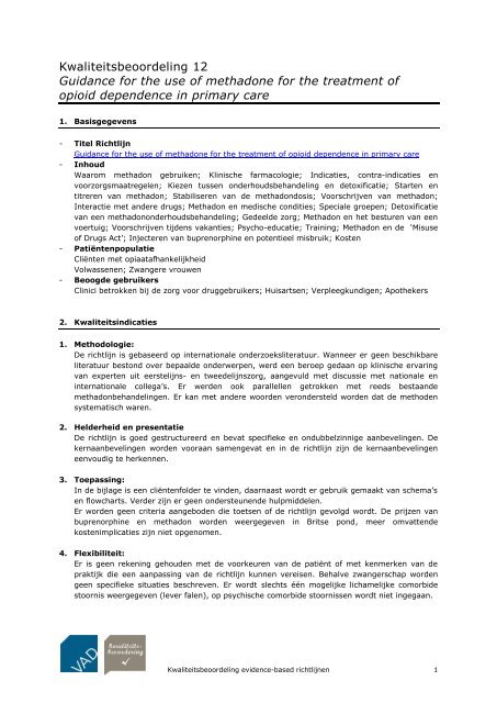 Kwaliteitsbeoordeling 12 Guidance for the use of ... - Vad.be
