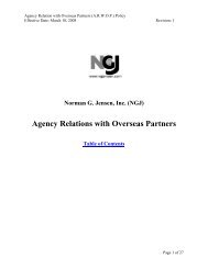 Agency Relations with Overseas Partners - Norman G. Jensen