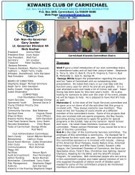 KIWANIS CLUB OF CARMICHAEL - KiwanisOne.org