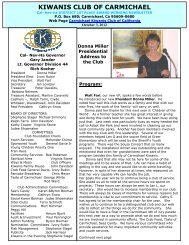 KIWANIS CLUB OF CARMICHAEL - KiwanisOne.org