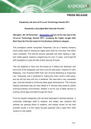 V3 award win press release - Kaspersky Lab â Newsroom Europe.