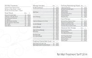 Treatment Price List 2014 - Royal Automobile Club