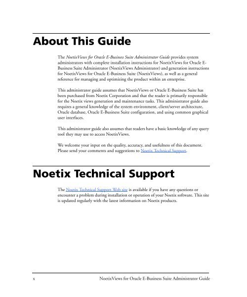 Administrator Guide - Noetix Technical Support