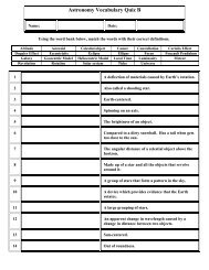 Astronomy Vocabulary Quiz B - Learn Earth Science