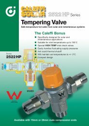 Tempering Valve - Solar Hot Water 2522 Series - Pride Industries