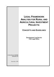 legal framework analysis for rural and agricultural investment ... - FAO