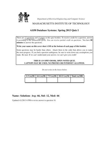 MIT Database Group - Massachusetts Institute of Technology